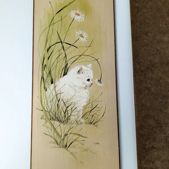 Vintage cats and daisies art decor - Picture 4 of 10